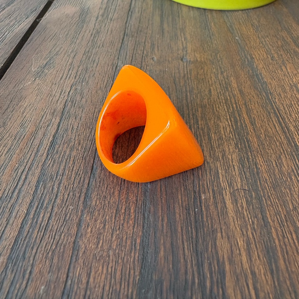 Bold Orange Square Ring - image 5